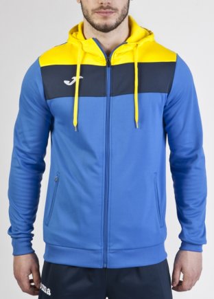 Толстовка Joma CREW 100245.709 с капюшоном цвет: синий/желтый