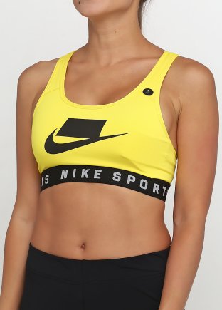 Топ Nike MESH BACK SWOOSH BRA AT1764-731 женские цвет: желтый/черный
