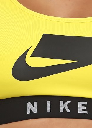 Топ Nike MESH BACK SWOOSH BRA AT1764-731 женские цвет: желтый/черный