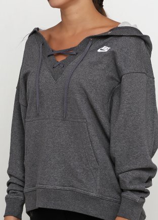 Спортивная кофта Nike W NSW CLUB HOODIE LACEUP 929531-071 женские цвет: серый