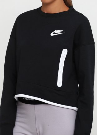 Спортивная кофта Nike W NSW TCH FLC CREW 939929-011 женские цвет: черный