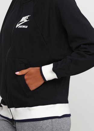 Спортивна кофта Nike W NSW HOODIE FZ FLC ARCHIVE 893638-010 жіночі колір: чорний