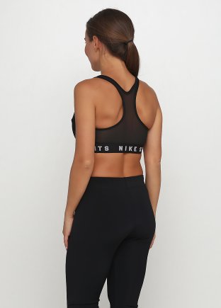 Топ Nike MESH BACK SWOOSH BRA AT1764-010 женские цвет: черный/белый
