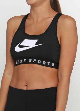 Топ Nike MESH BACK SWOOSH BRA AT1764-010 женские цвет: черный/белый