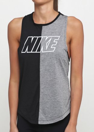 Майка Nike W NK MILER TANK SD AV8180-021 женские цвет: черный/серый