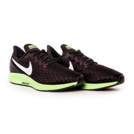 Кроссовки Nike AIR ZOOM PEGASUS 35 942851-016 цвет: черный/салатовый