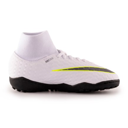 Сороконожки Nike JR PHANTOMX 3 ACADEMY DF TF AH7293-107 подростковые цвет: белый/черный - Официальная Продукция