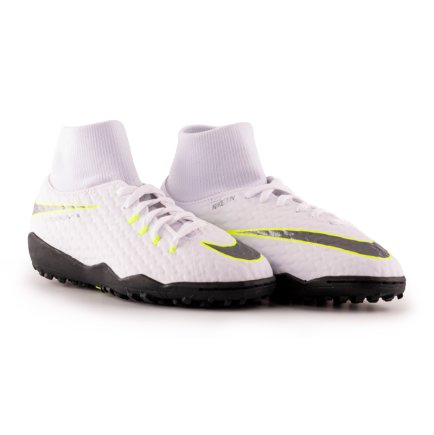 Сороконожки Nike JR PHANTOMX 3 ACADEMY DF TF AH7293-107 подростковые цвет: белый/черный - Официальная Продукция