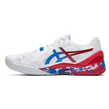Кросівки ASICS GEL-RESOLUTION 8 L.E. 1041A111-100 колір: білий / червоний / блакитний