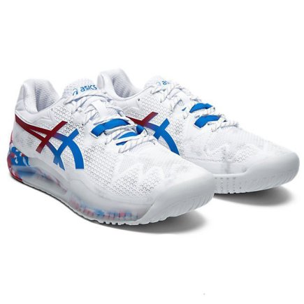 Кросівки ASICS GEL-RESOLUTION 8 L.E. 1041A111-100 колір: білий / червоний / блакитний