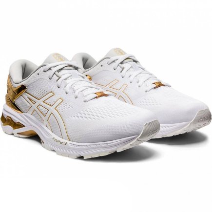 Кросівки ASICS GEL-KAYANO 26 PLATINUM 1011A872-100 колір: білий / золотий