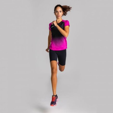 Футболка жіноча Joma T-SHIRT ELITE VI PINK-BLACK S / S WOMAN 900641.501