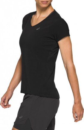 Футболка ASICS V-NECK SS TOP 2012A981-004 жіноча колір: чорний