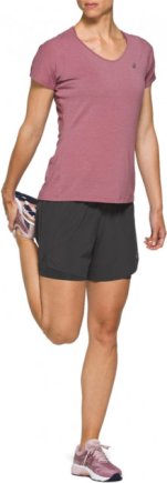 Футболка ASICS V-NECK SS TOP 2012A981-501 женская цвет: розовый