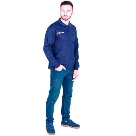 Поло с длинным рукавом Zeus POLO BASIC M/L Z01062 цвет: темно-синий