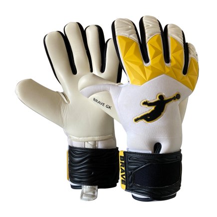Воротарські рукавиці Brave GK FURY колір: білий/жовтий