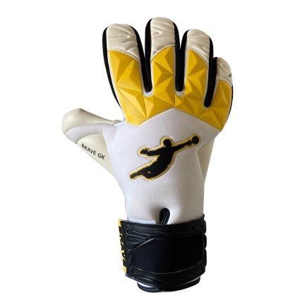 Воротарські рукавиці Brave GK FURY колір: білий/жовтий