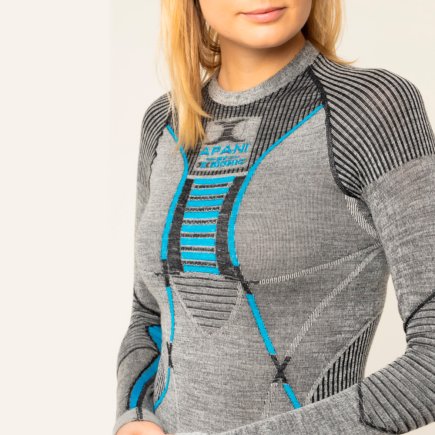 Терморубашка X-Bionic Apani 4.0 Merino Shirt Round Neck Long Sleeves Woman AP-WT06W19W колір: сірий