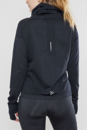 Толстовка спортивная Craft SubZ Sweater  1907699 женская цвет: черный/белый