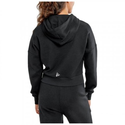 Толстовка коротка Craft Spartan Hoodie 1909119-999000 жіноча колір: чорний