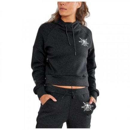 Толстовка коротка Craft Spartan Hoodie 1909119-999000 жіноча колір: чорний