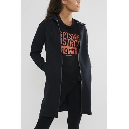 Толстовка подовжена Craft District Long Hoodie 1907191-999000 жіноча колір: чорний