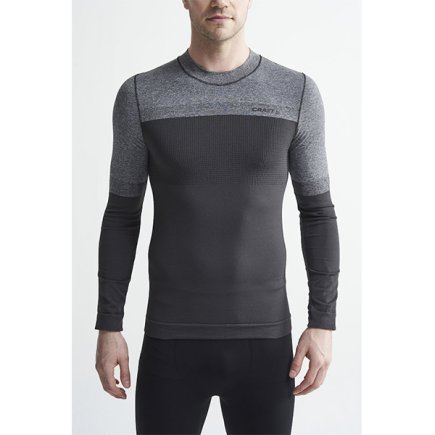Футболка з довгим рукавом Craft Warm Intensity CN LS Man 1907924-995975 колір: сірий / чорний