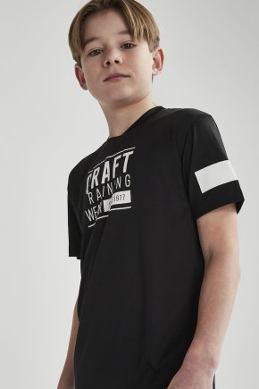 Футболка спортивна Craft FOCUS TEE JR 1908887-999000 дитяча колір: чорний