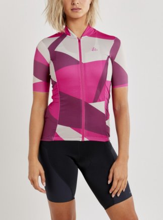 Велофутболка джерсі Craft Hale Graphic Jersey 1907127-738780 жіноча колір: білий / рожевий