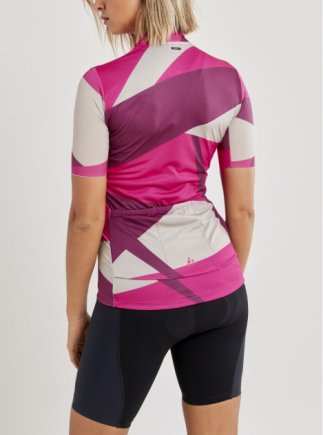 Велофутболка джерсі Craft Hale Graphic Jersey 1907127-738780 жіноча колір: білий / рожевий