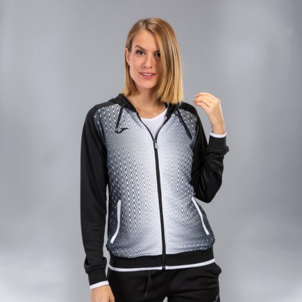Спортивна кофта Joma SUPERNOVA 900891.102 жіноча колір: чорний/білий