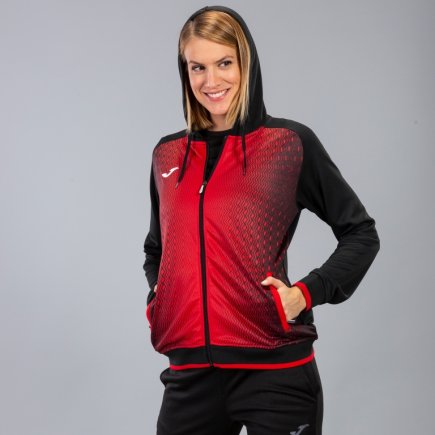 Спортивна кофта Joma SUPERNOVA 900891.106 жіноча колір: чорний/червоний