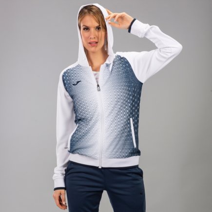 Спортивна кофта Joma SUPERNOVA 900891.203 жіноча колір: білий/темно-синій