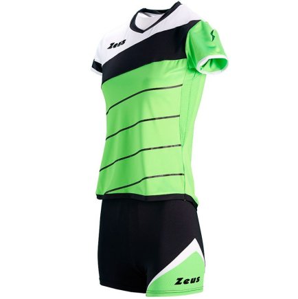 Волейбольна форма Zeus KIT LYBRA DONNA VE/NE Z01022 колір:зелений/чорний жіноча