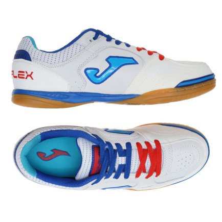 Взуття для залу (футзалки) Joma Top Flex TOPW.402.PS колір: біло-синій (офіційна гарантія)