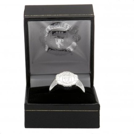 Кольцо серебряное с позолоченным гербом Манчестер Юнайтед большое