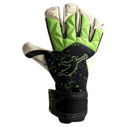 Вратарские перчатки Brave GK FURY 2.0 GREEN PAINT DROPS цвет: салатовый/черный