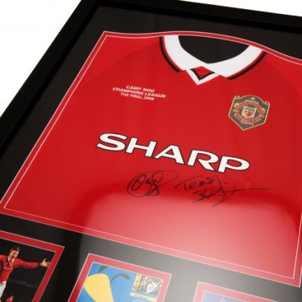 Футболка з автографом Sherringham & Solskjaer Манчестер Юнайтед (в рамочці)